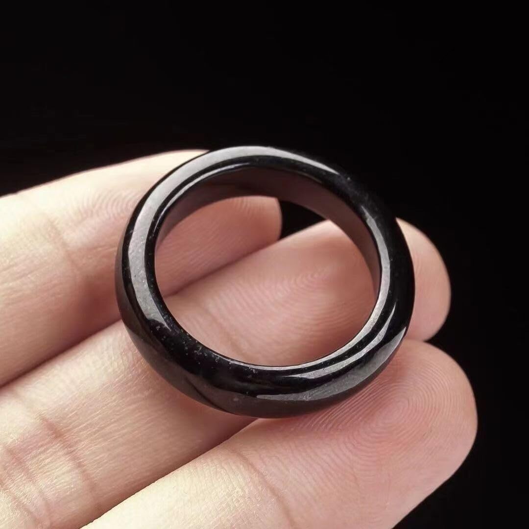 Natural A Grade Jade Band Burma Jade Ring for Women Men, Myanmar Jadeite Jewelry