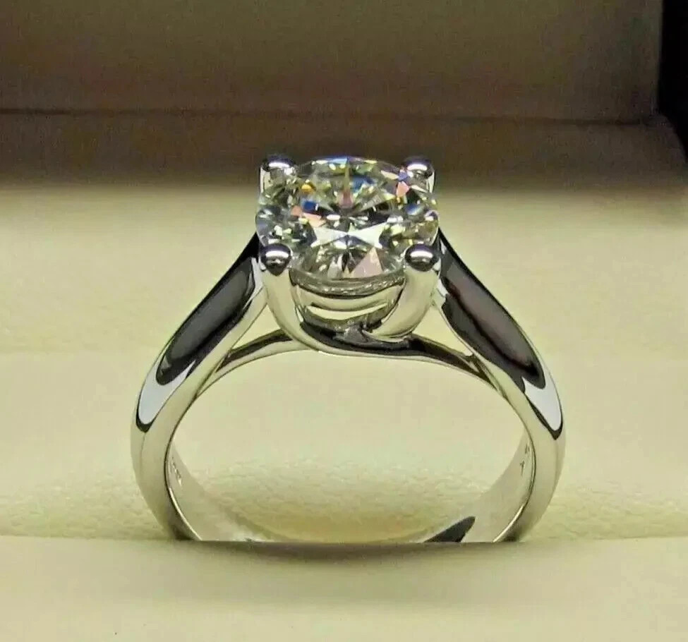 3.25 Ct Round Cut Lab Created Diamond & Wedding Ring 14K White Gold