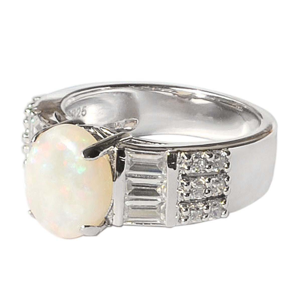 De Buman 1.4ctw Opal 925 Silver Ring SIZE 7/8/8.5