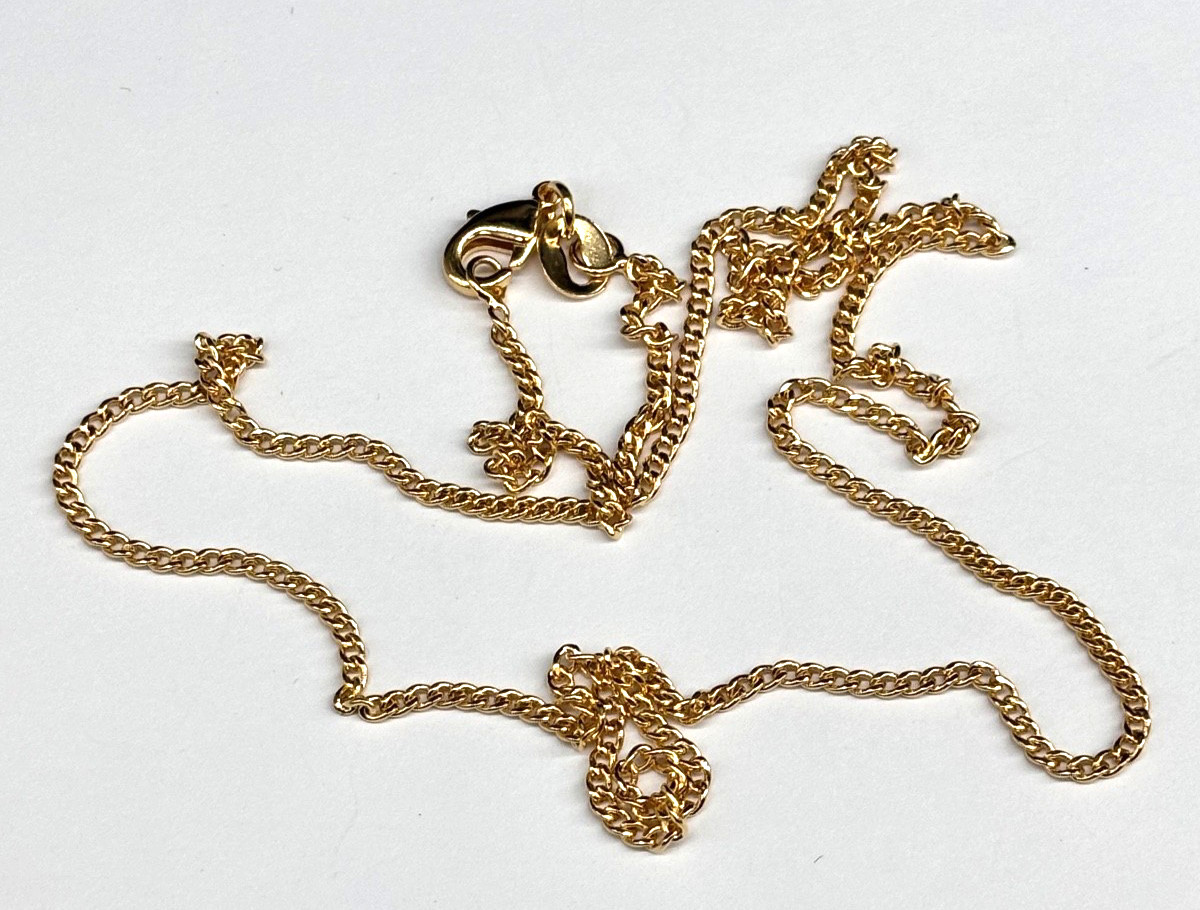 18 kt Yellow Gold Filled Cuban Link Chain 18″ 1mm Width Large Clasp