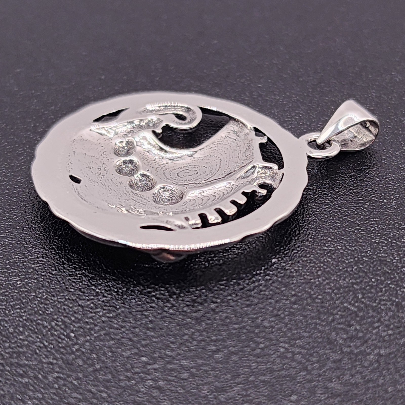 925 NEW Sterling Silver Pendant- SHIP Sailing Ocean 28mm In Diameter