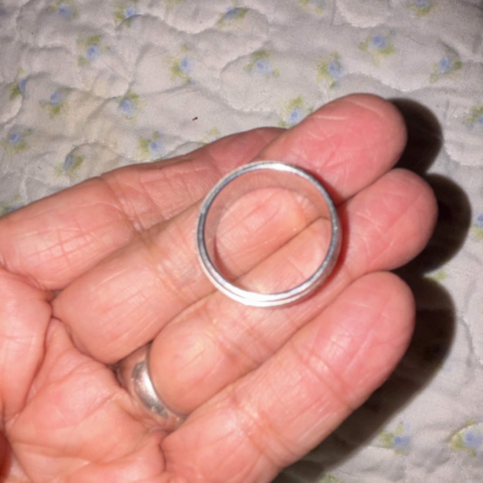 AC/DC Silver Band Ring for Men Engraved Music Theme Round Metal No Stone Style