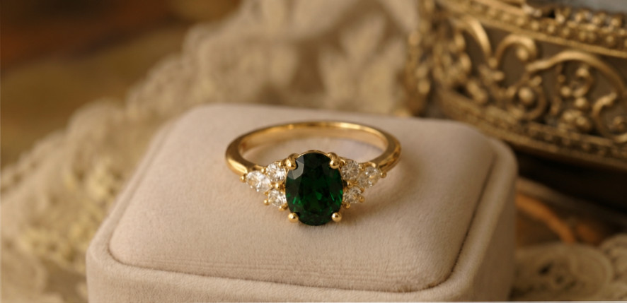 2.04 Ct Oval Cut Natural Sapphire Diamond Engagement Ring 14K Solid Yellow Gold