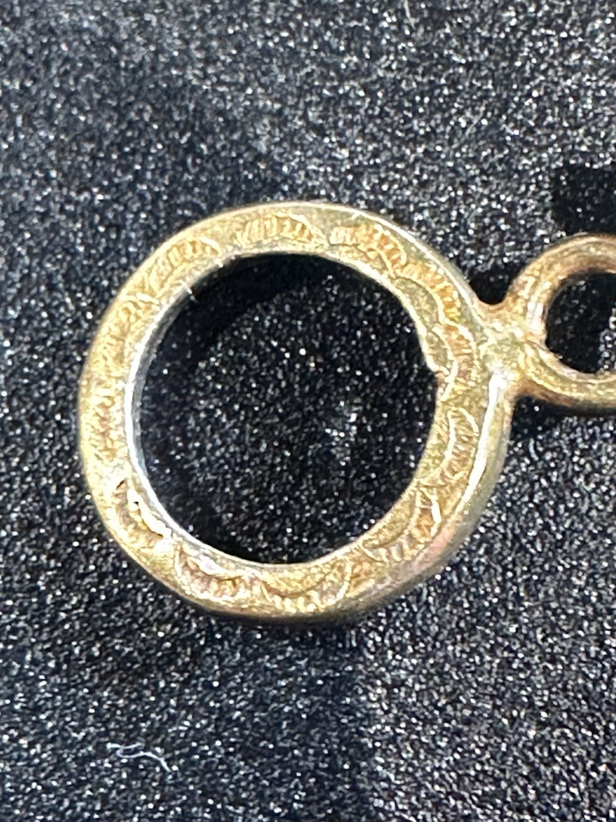 VTG 7.5” Polished Stone Bracelet W/Square Scrollwork Pendant & Toggle Clasp