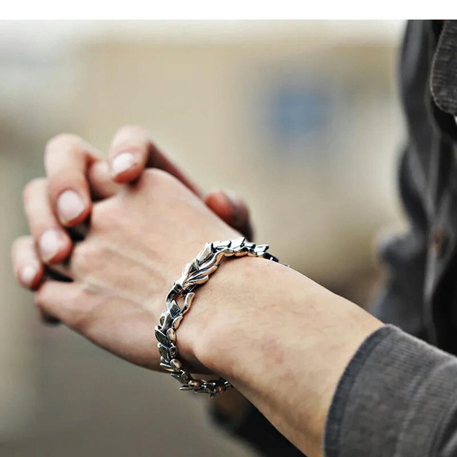 BESTSELLER Viking Stainless Steel Dragon Chain Wristband Mens Punk Bracelet