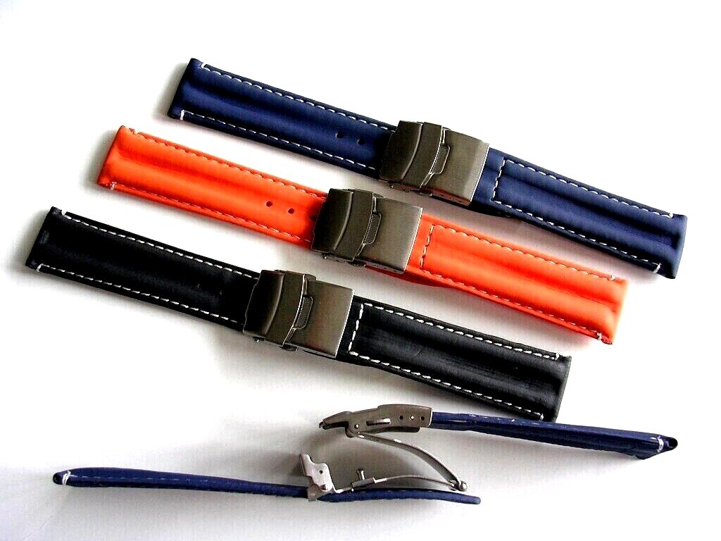 Silicon Rubber Sport racing deploy watchband Diver strap Dbl Lock IW SUISSE NATO