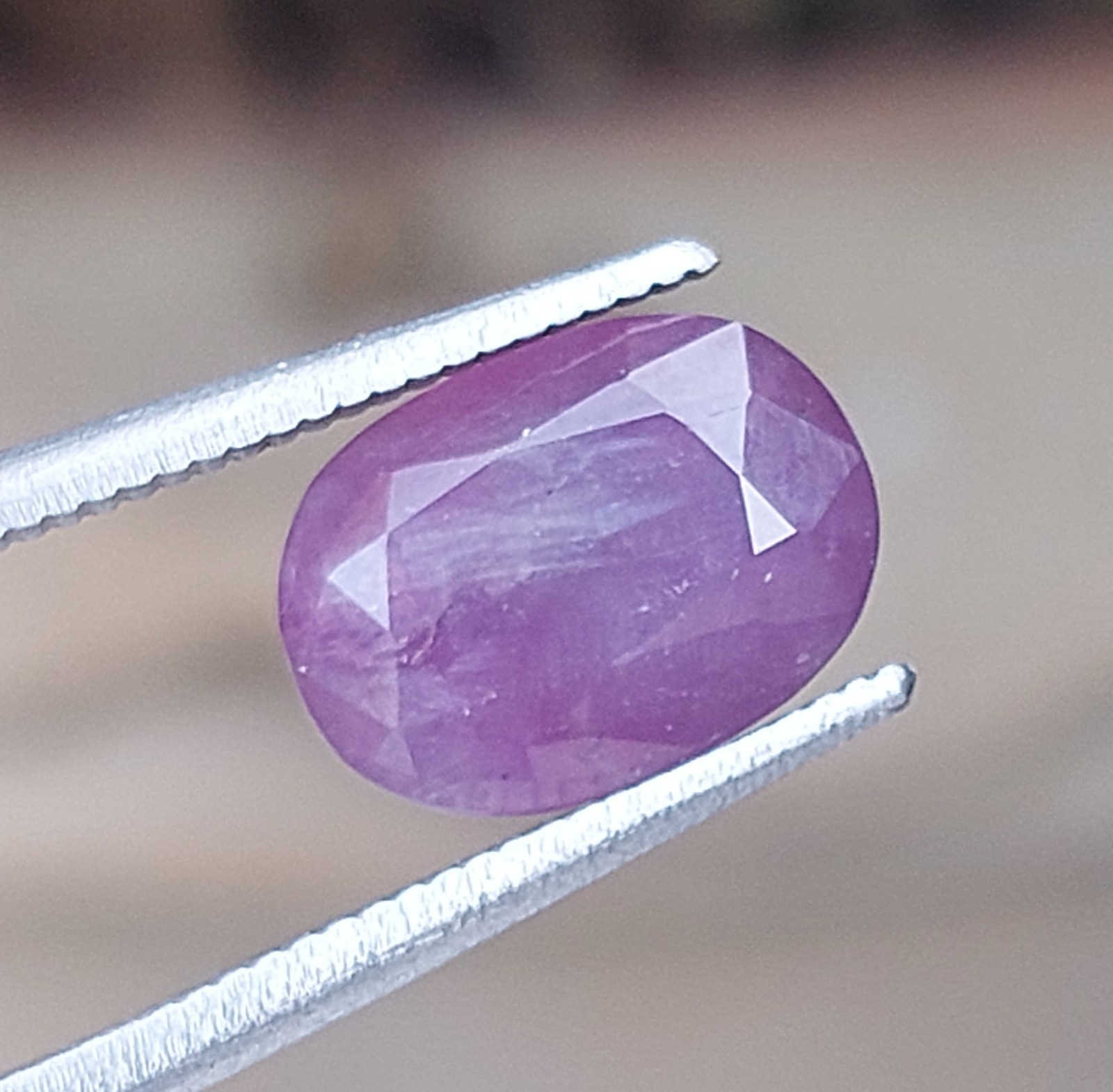 3.22 Ct.Precious Gem! Natural Purplish Pink Sapphire Unheated Kashmir Origi