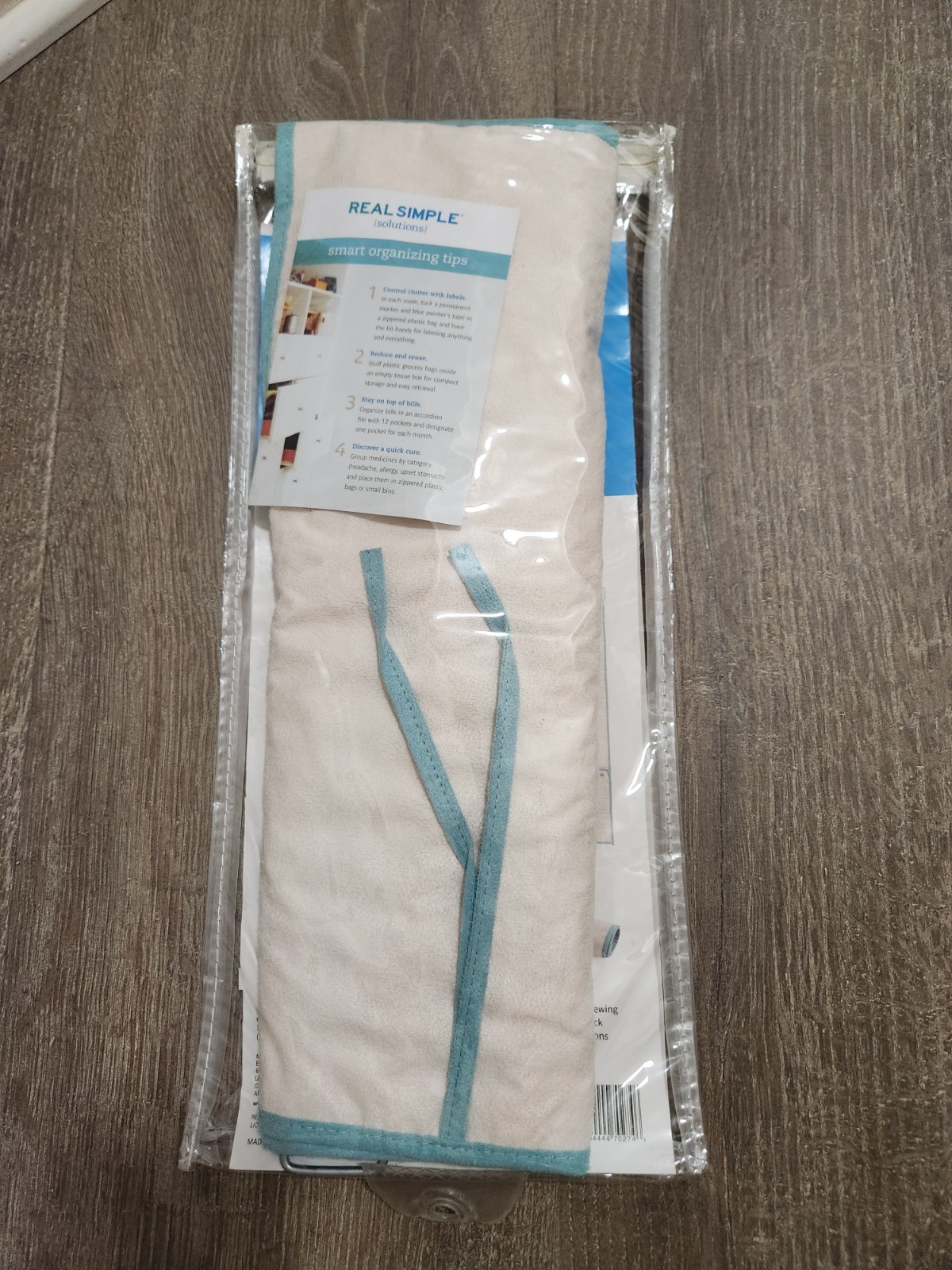 Large Hanging Jewelry Organizer Storage Roll, cream/green