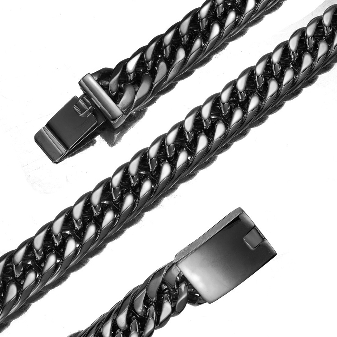 13/16mm Men’s Gold Tone Stainless Steel Curb Cuban Link Chain Necklace 16in-40in