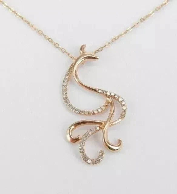1.50Ct Round Cut Lab CreatedDiamond Women’s Peacock Pendant 14k Rose Gold Plated