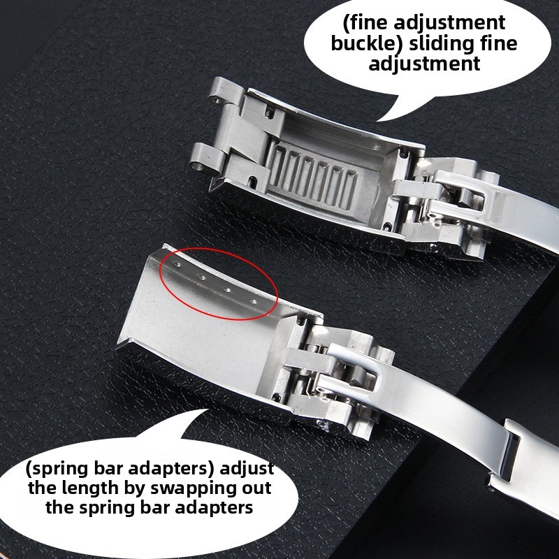 stainless steel watch buckle Micro-adjustable folding clasp 9x9mm for Rolex