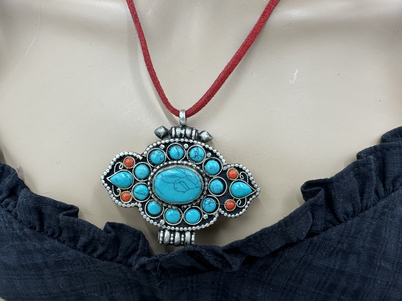 Handmade Tibetan Amulet/Gau box Pill holder pendant No Cord