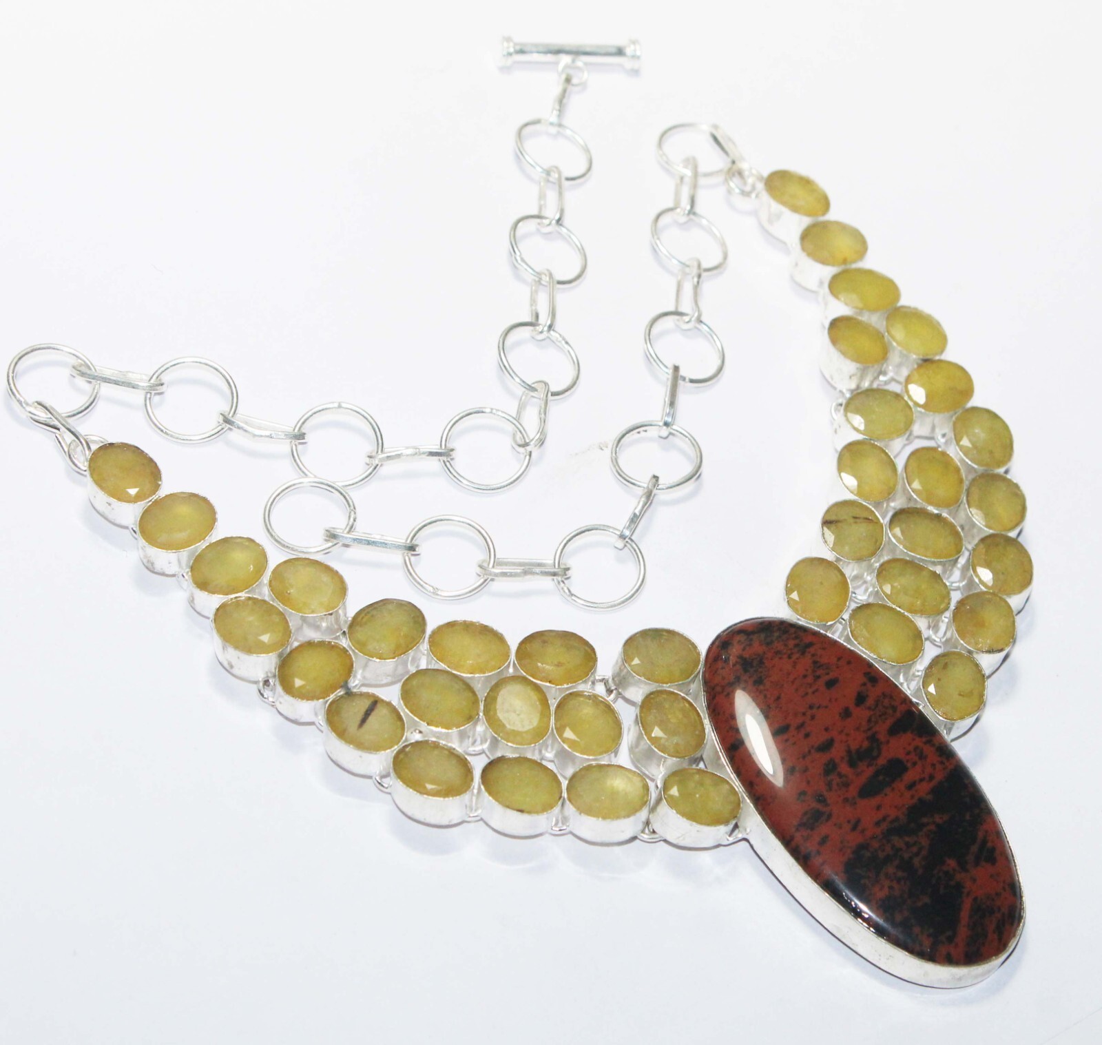 mahogany obsidian Onyx Gemstone Handmade Necklace Jewelry Necklace Size 18 inch