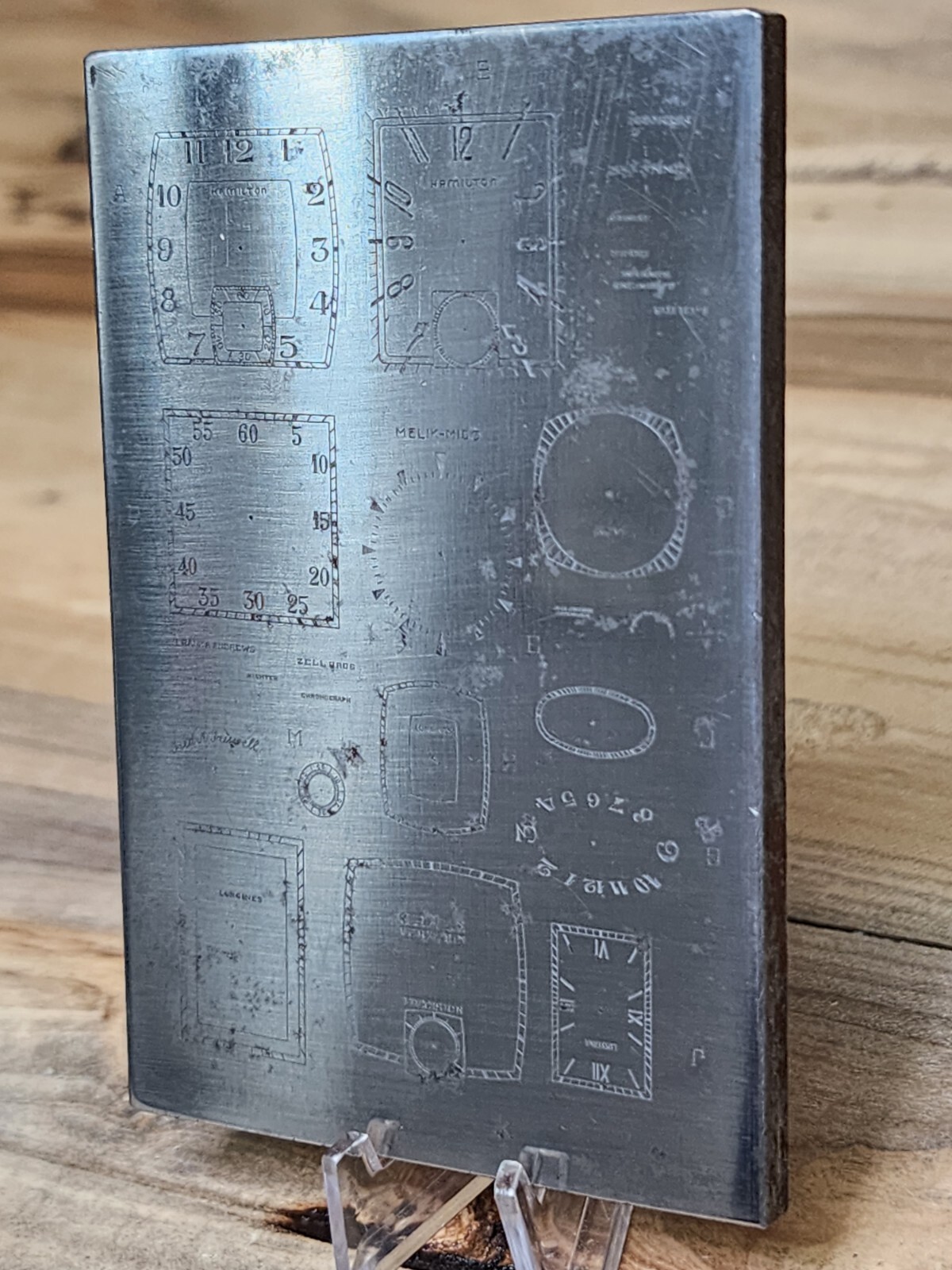 Vintage Multi Dial Printing Plate Hamilton Jules Jurgensen Latham Longines U172