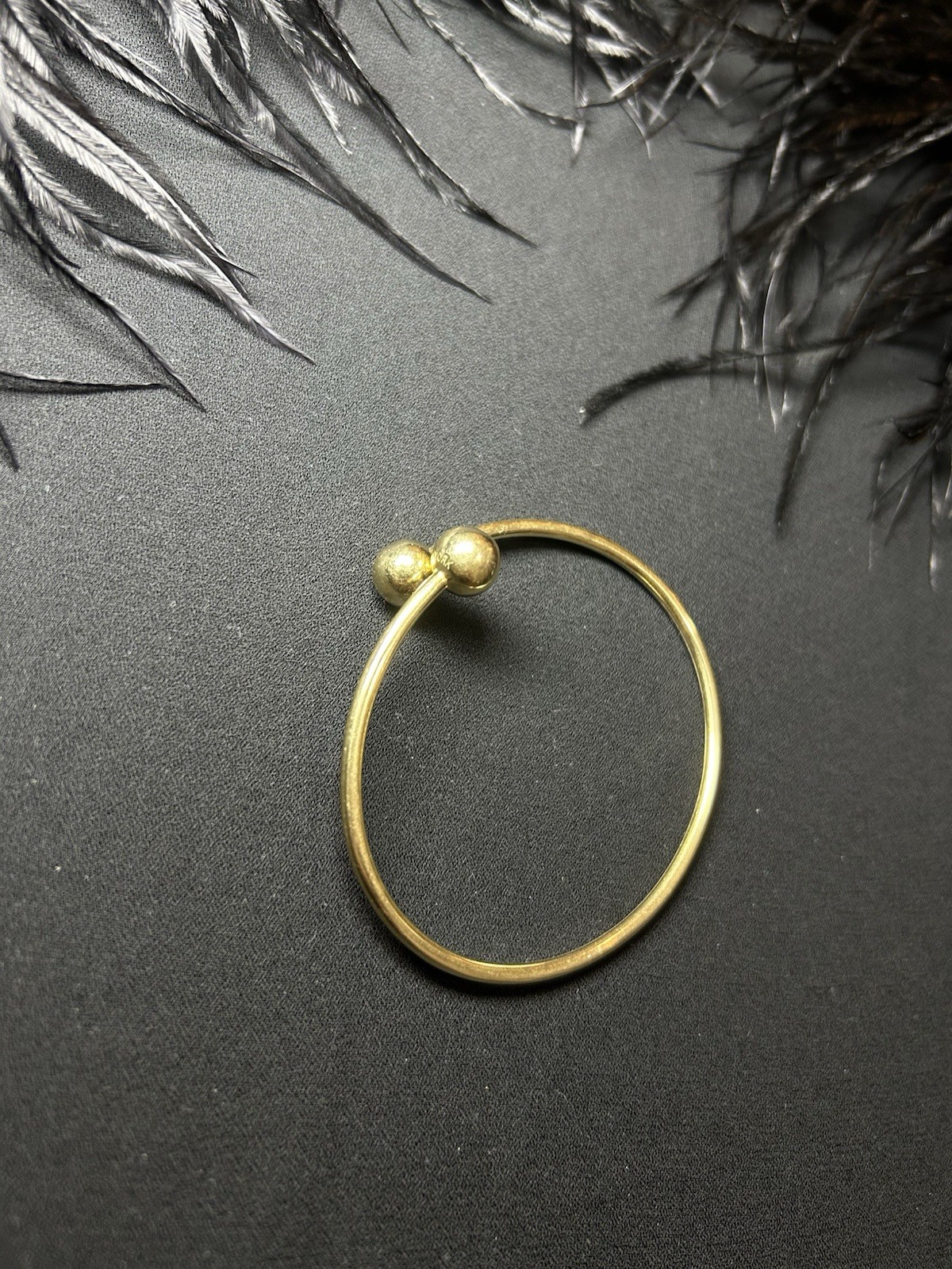 Tiffany & Co. 18K Yellow Gold Ball End Open Bangle Bracelet, No Stone