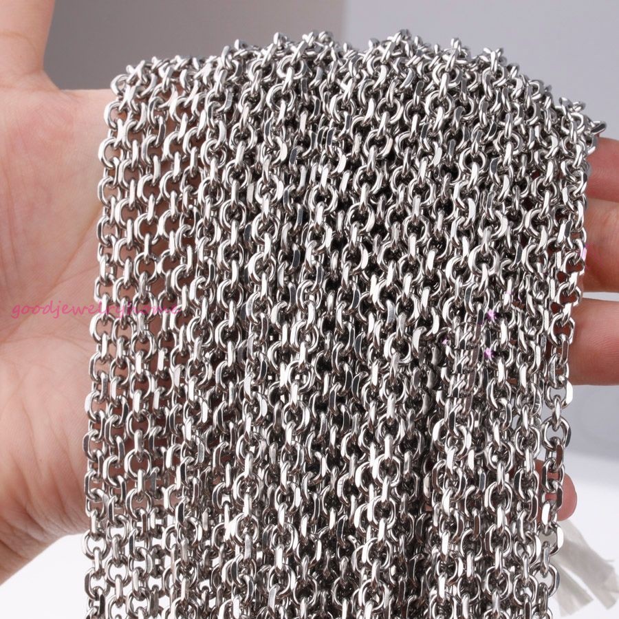 Lots 2/3/4/5mm Stainless Steel Silver Bulk Factory Wholesale Round Rolo Chains
