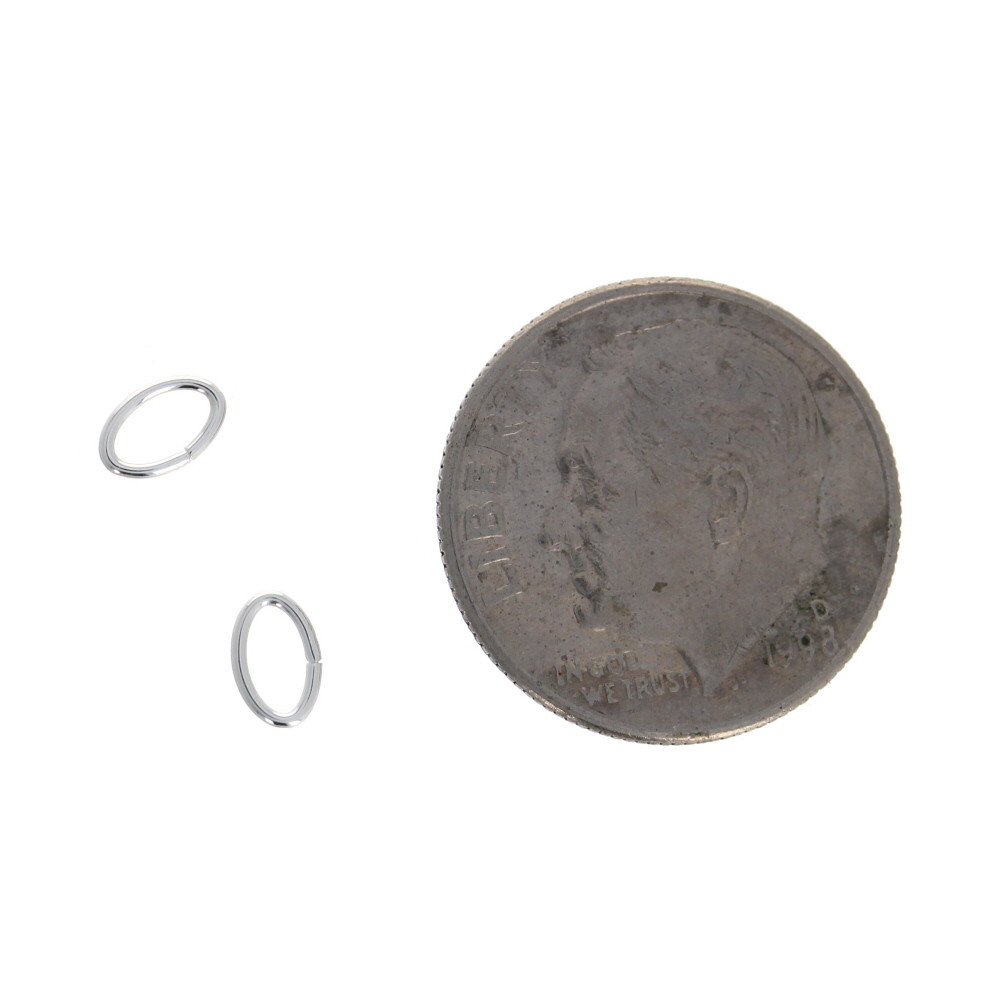 20pcs,Oval Silver Jump Rings, Open 3.5×5.3mm Oblong Loops .925 Sterling Silver