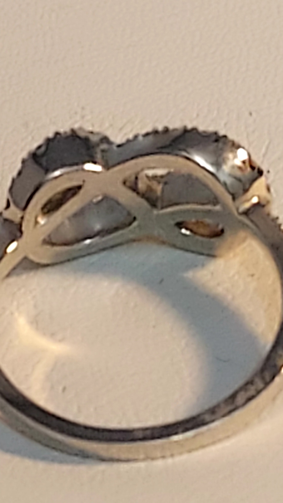 Signed SIL~**MOISSANITE BRAID BAND RING**~Sterling Silver~925~SIZE 5 1/2~3 Grams