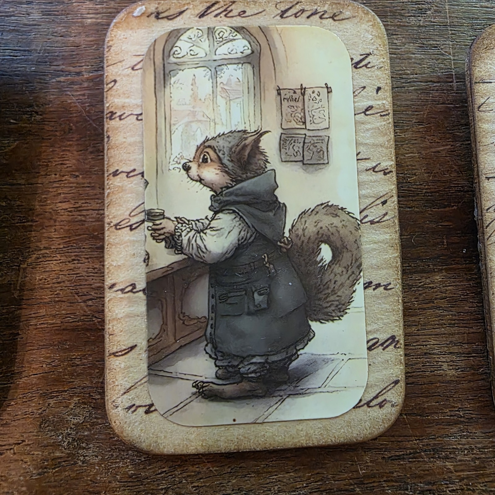 Dark Academia Handmade Brooch Storybook Animal Vtg Pin Charm Junk Journal OOAK