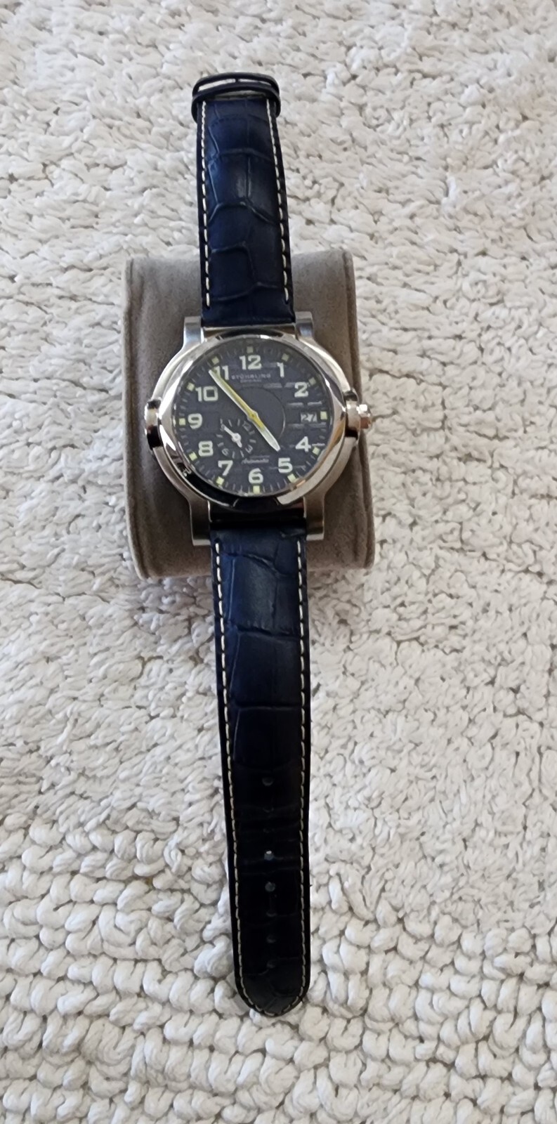 STOHRLING ORIGINAL LEXUS AUTOMATIC WATCH WITH BLUE LEATHER BAND