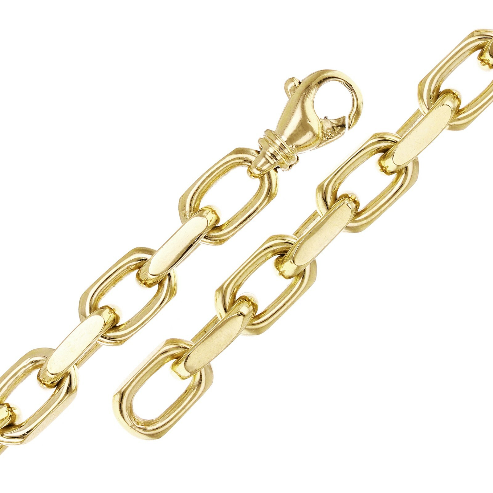 14k Yellow Gold Solid Handmade Heavy Anchor Chain Bracelet 7″ 7.5mm 45 grams