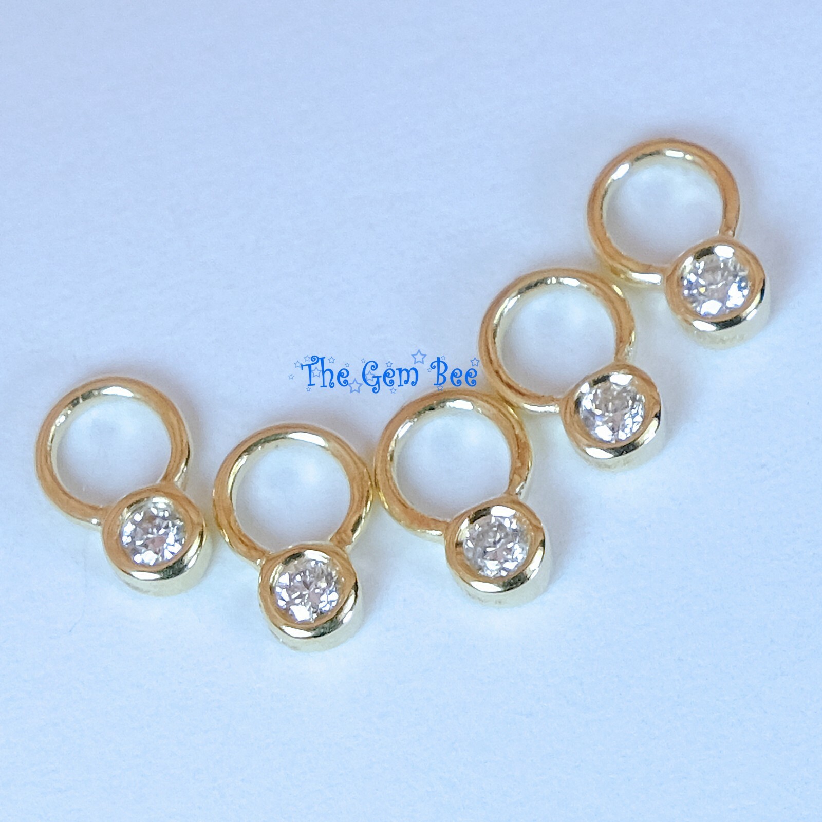 0.02 Carat 14k Solid Yellow Gold Full Brilliant Cut Diamond Bezel Charm Pendant