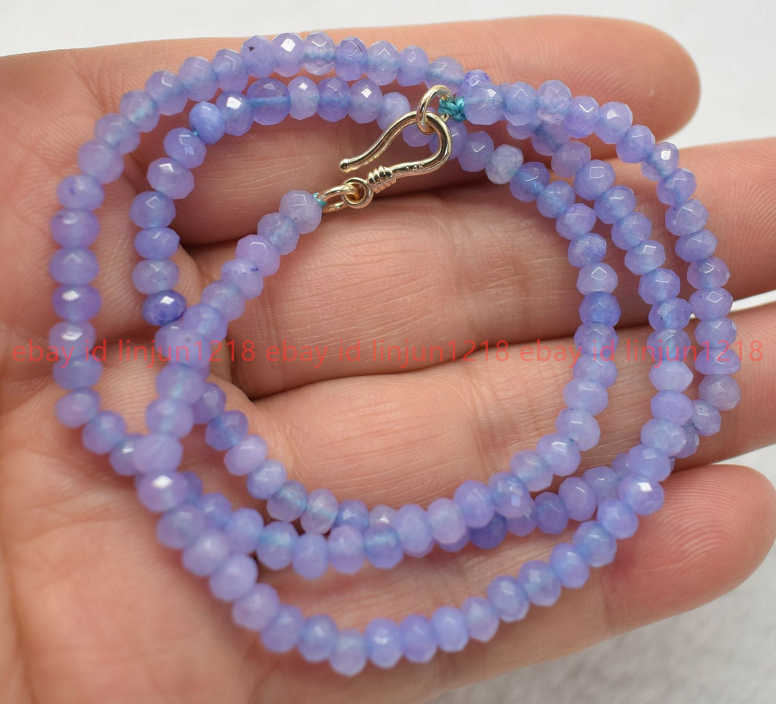 Genuine 2x4mm Faceted Multicolor Jade Gems Beads Necklace 18″