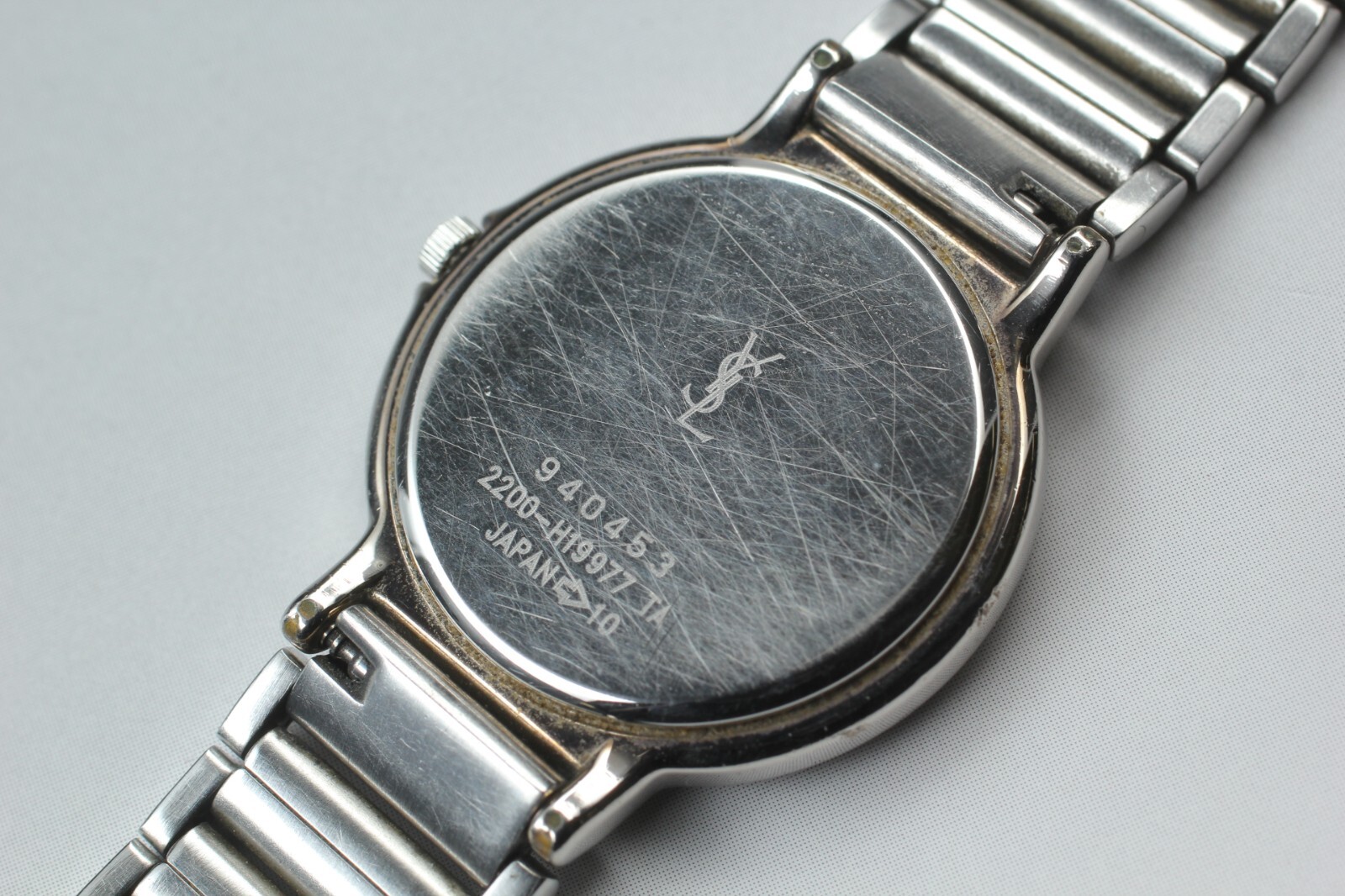 Rare! YVES SAINT LAURENT 2200-H19977 Orange Women 24mm Quartz Watch From JAPAN