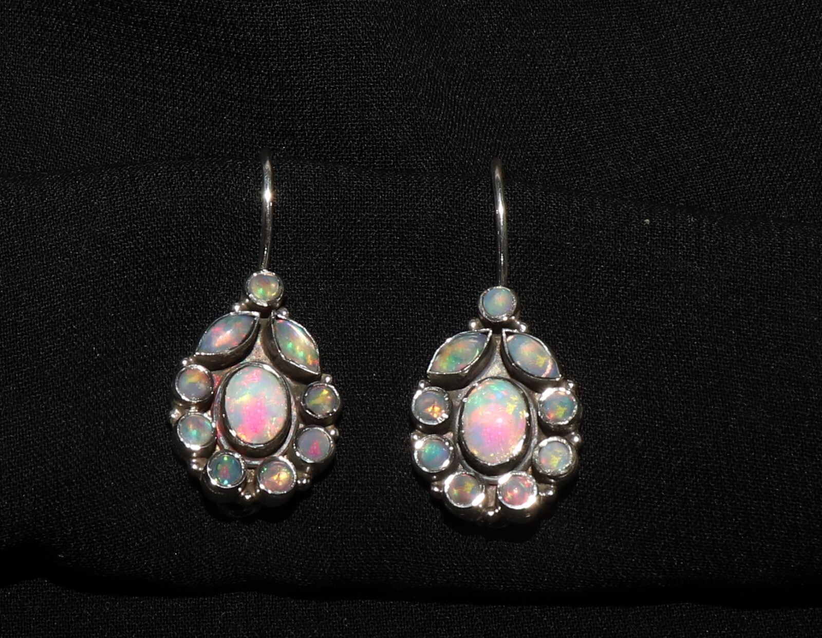 Natural Ethiopian fire opal earring with sterling silver opal cabochon earring