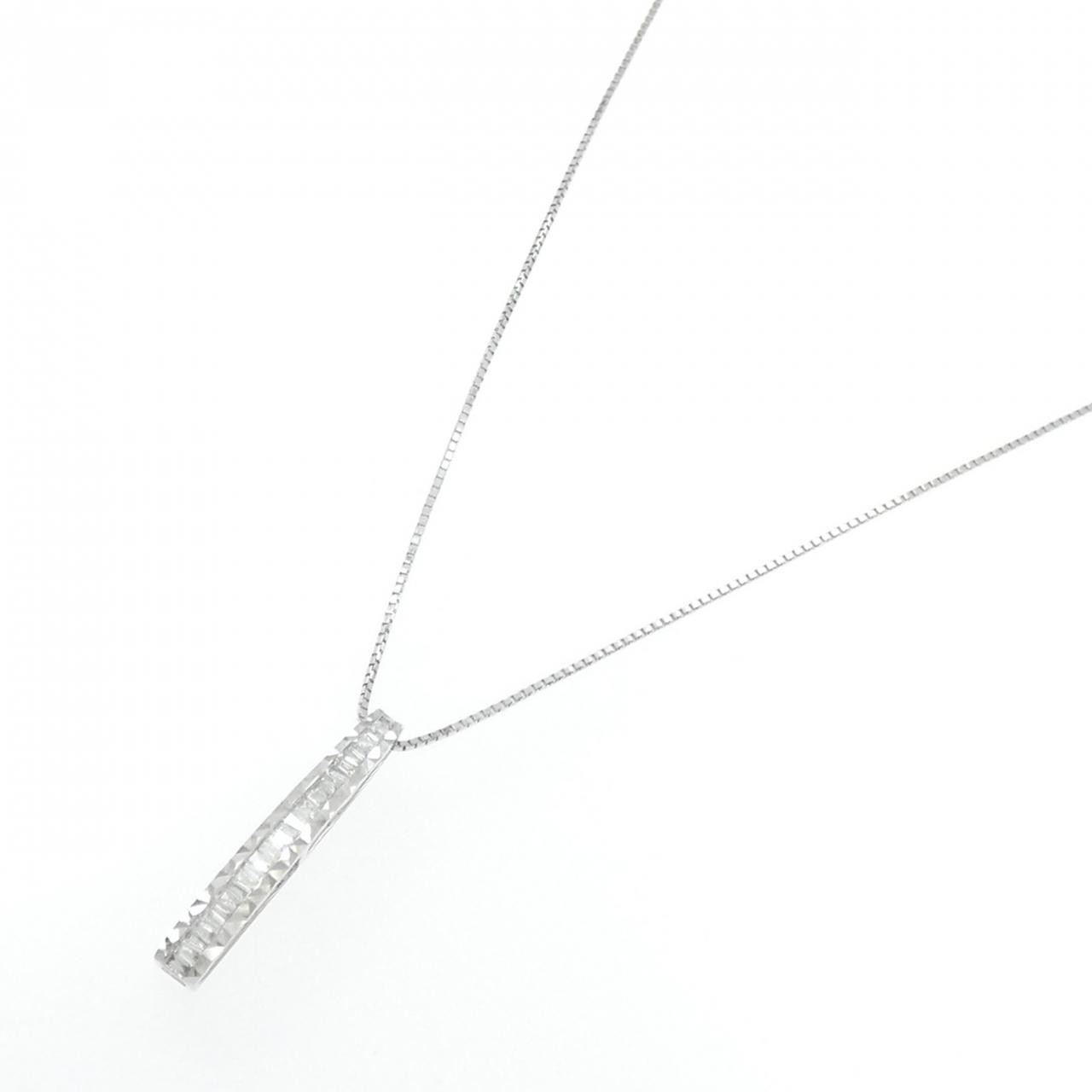 Authentic K18WG Diamond Necklace 0.15CT #270-004-226-6676