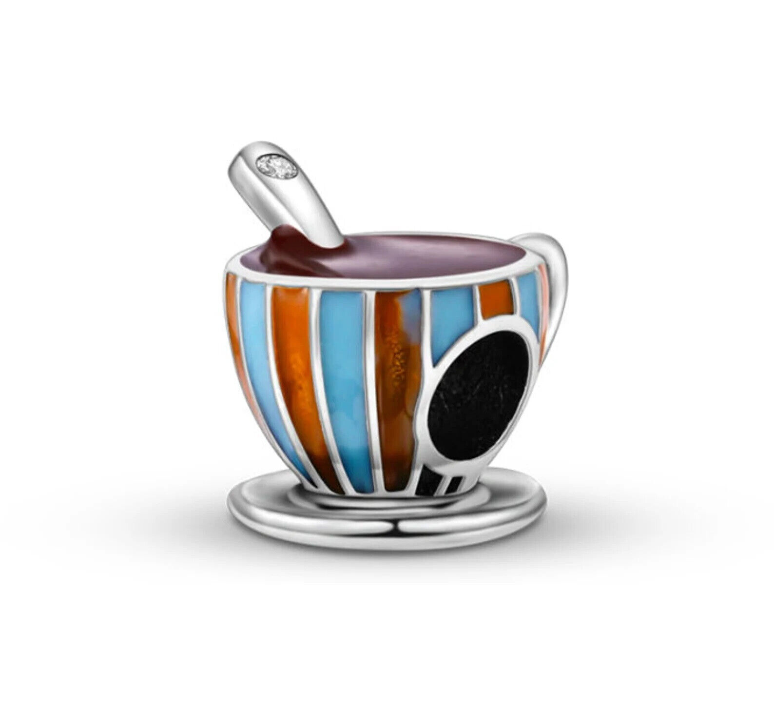 Hot Chocolate Coffee Charm Mug Love Gift Wife Bracelet Bead Sterling Silver 925