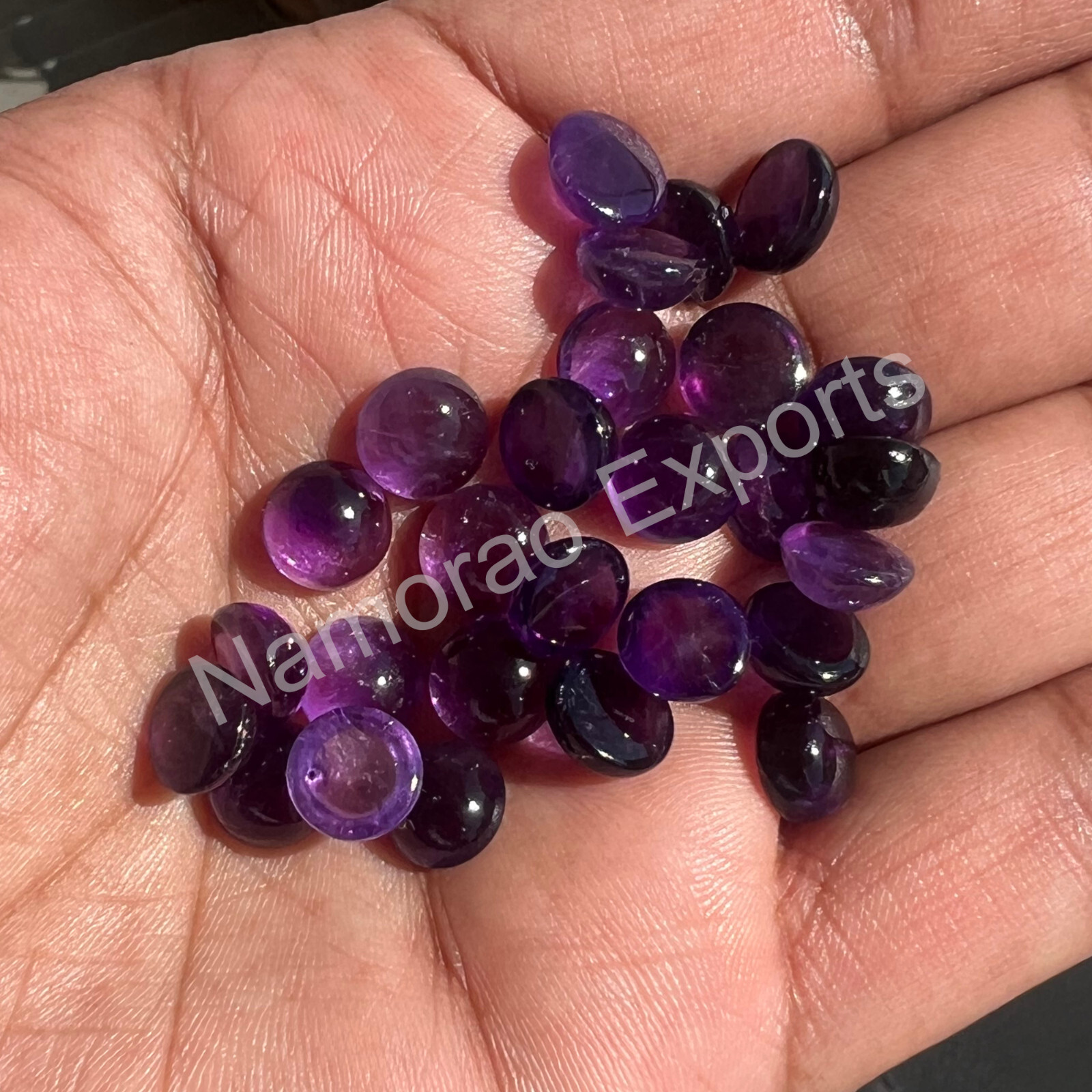 Natural Amethyst Round 3 mm to 20 mm Cabochon Loose Gemstone Lot