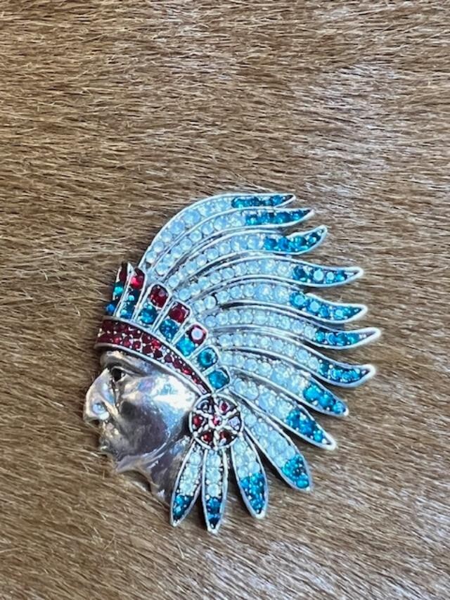 INDIAN CHIEF ~ BROOCH/PENDANT