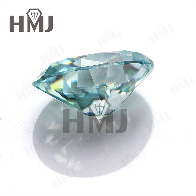 Round Aqua Blue Moissanite Loose Stone Gemstone 6 Shapes GRA Certified Jewelry