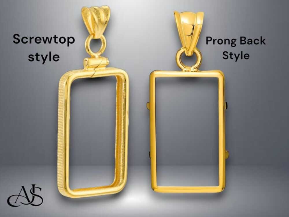 Gold Bar Pendant Frame Bezel for Swiss Credit Pamp Suisse 1-20 grams
