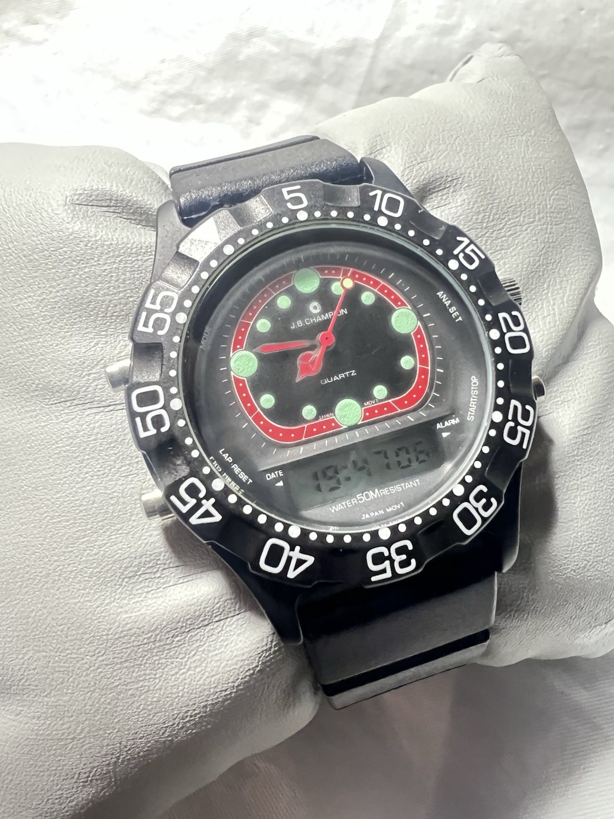 Jb Champion Classic,day/date, manual And Digital,40mm,WR50M, rotating, Black Rub