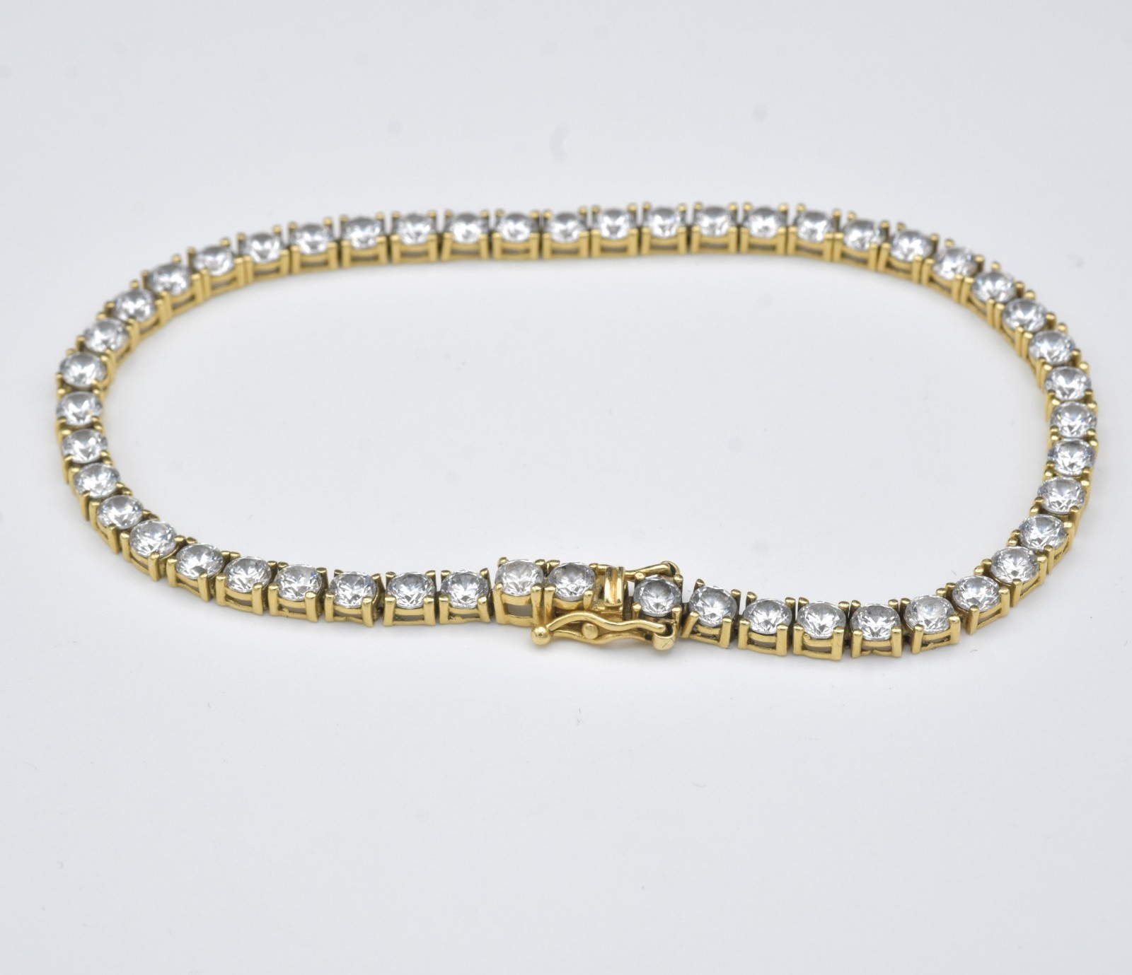 14k Yellow Gold Natural Diamonds 0.16ct Each 7.85 CTW Tennis Bracelet Size 7.5
