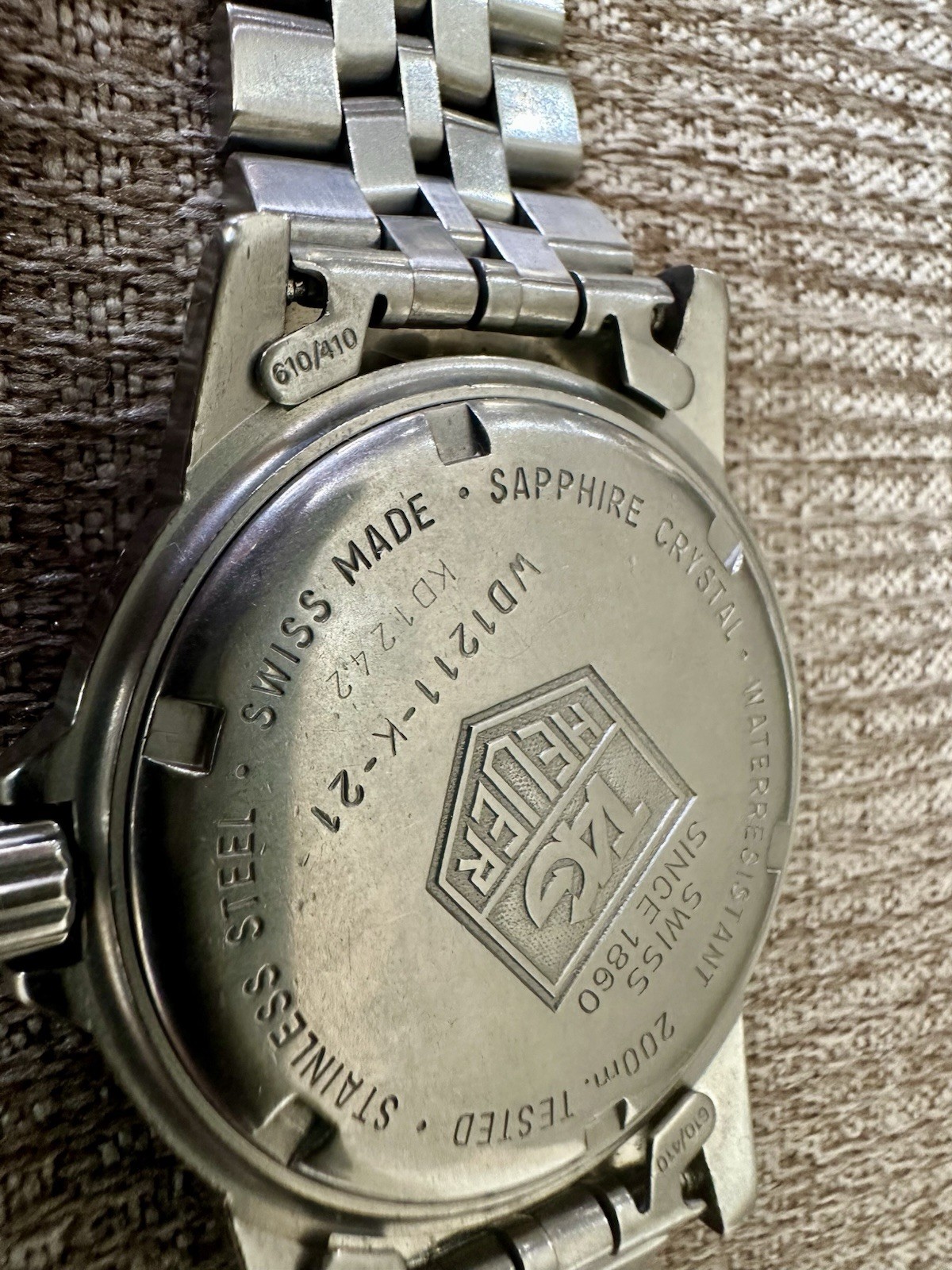 TAG Heuer WD1211-K-21 Professional 200m Stainless Steel Diver Watch Granite Dial