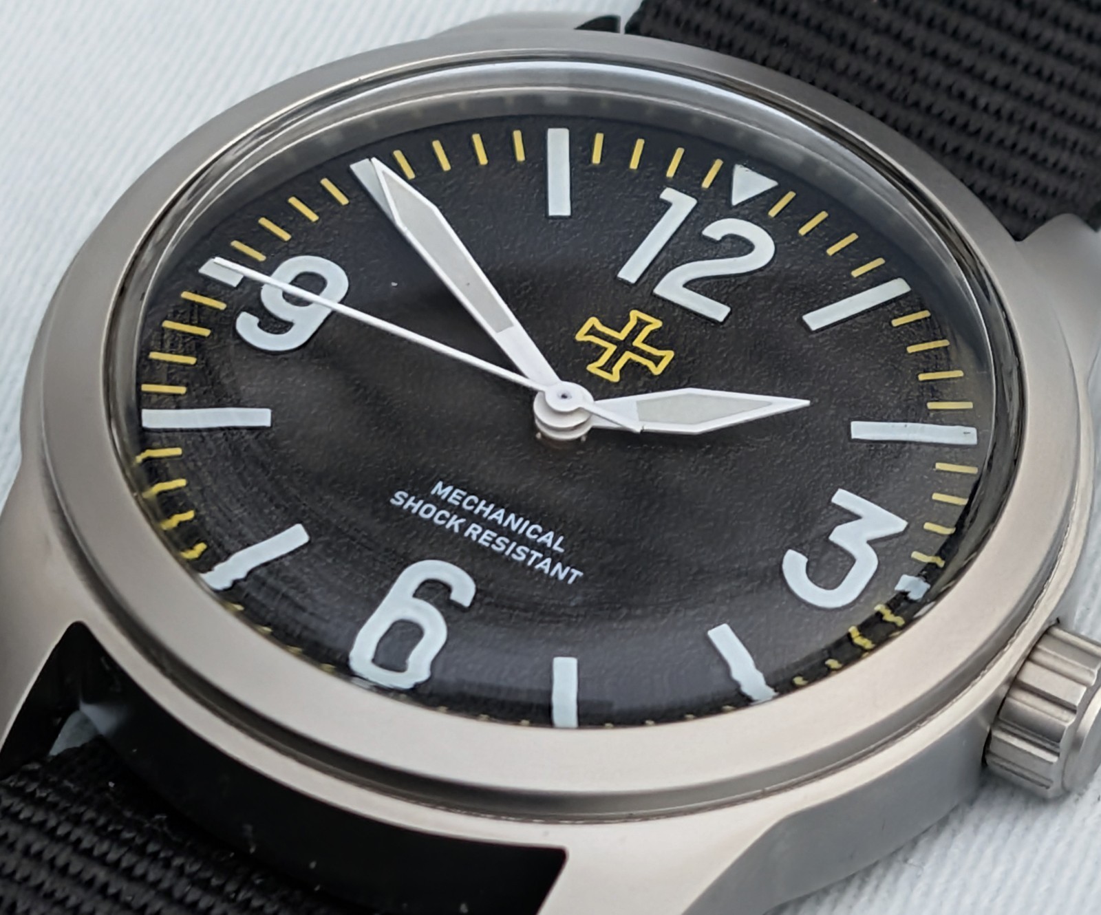 Toujours Pret Mechanical Military Field watch Blasted Stainless steel black 39mm