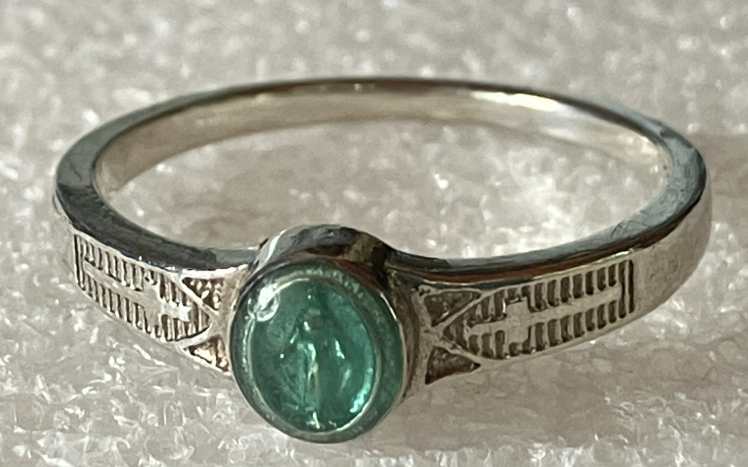 Bliss Sterling Silver Our Lady of Guadalupe and Cross Ring Size 8