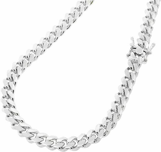 Verona Jewelers 925 Sterling Silver 6MM Italian Miami Cuban Necklace/Bracelet