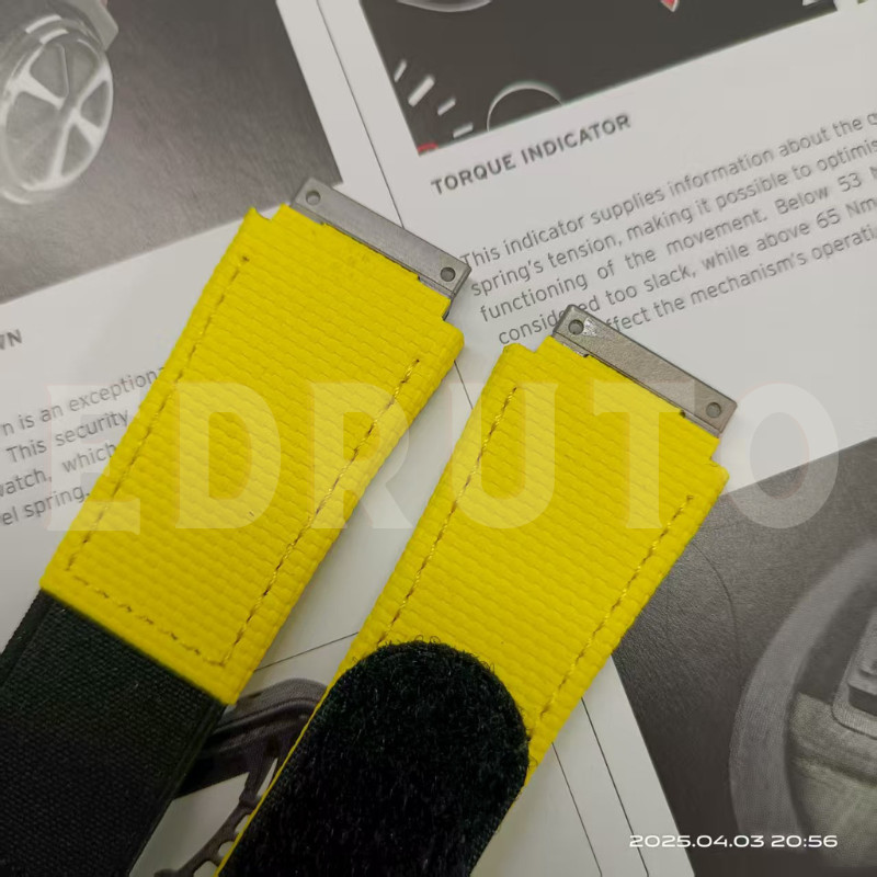 Replacement Yellow Hybrid Strap Watch Band Fits Richard Mille RM010 RM029 M size
