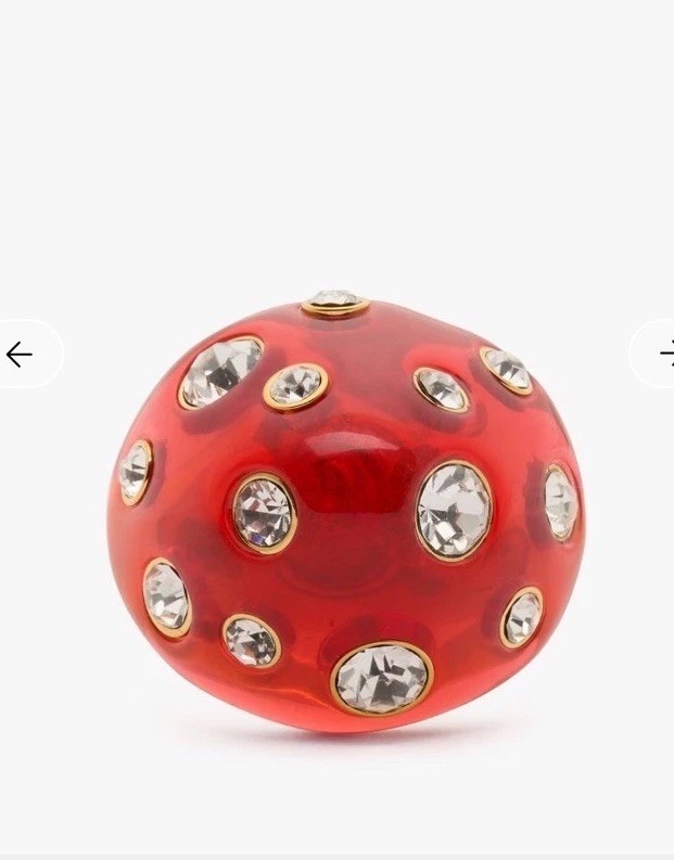 NWT Kate Spade New York Forest Pop Mushroom 12k Gold Plated CZ Crystal Ring Sz 7
