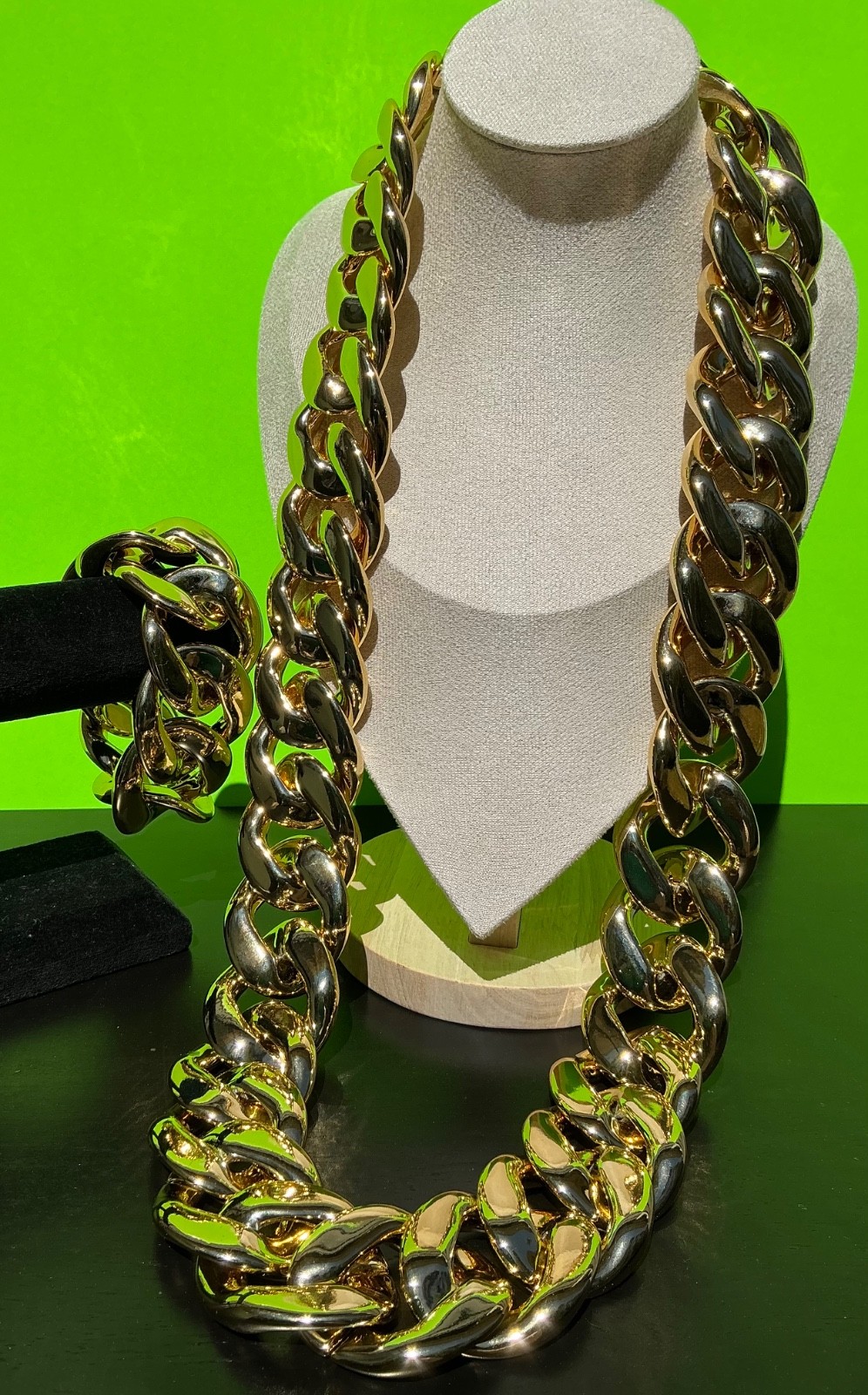 Hip-hop Gold Thick Chain Necklace Bracelet Men Punk Large Plastic New Unisex 36”