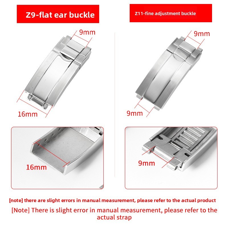 stainless steel watch buckle Micro-adjustable folding clasp 9x9mm for Rolex