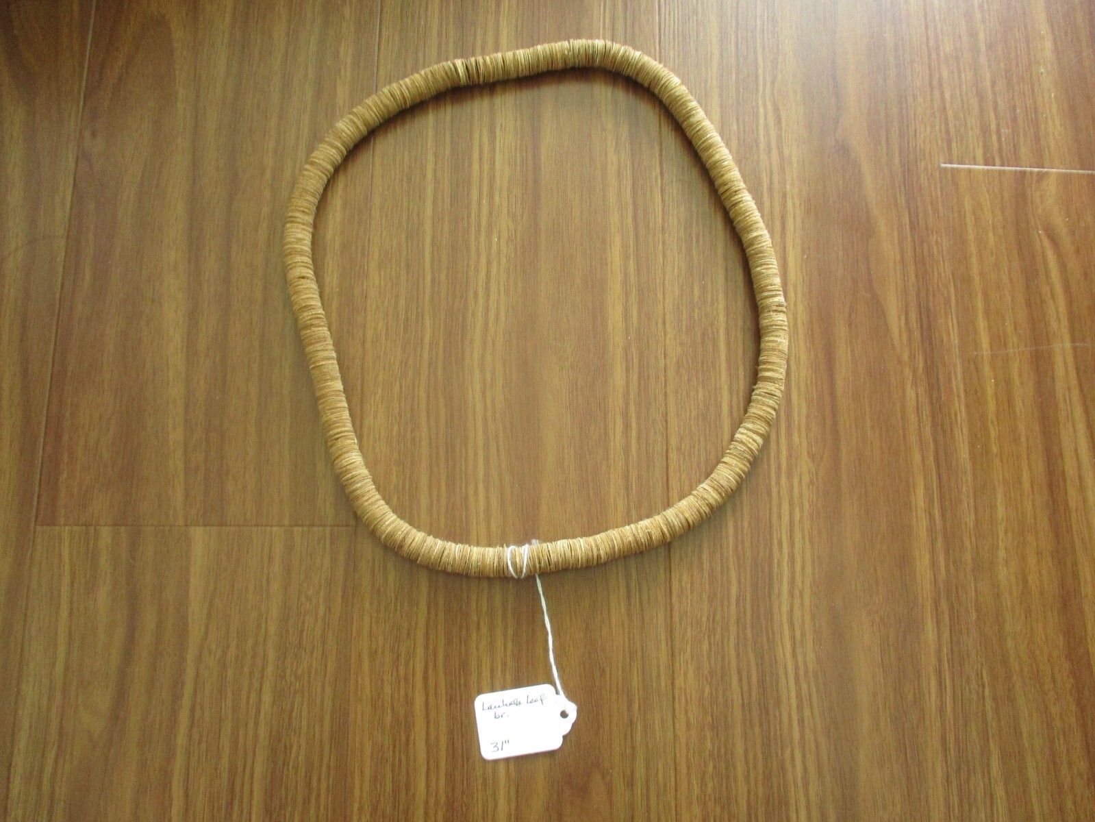 Lauhala Leaf Necklace Plain Jane Handmade Handcrafted Hawaiian Aloha 31″