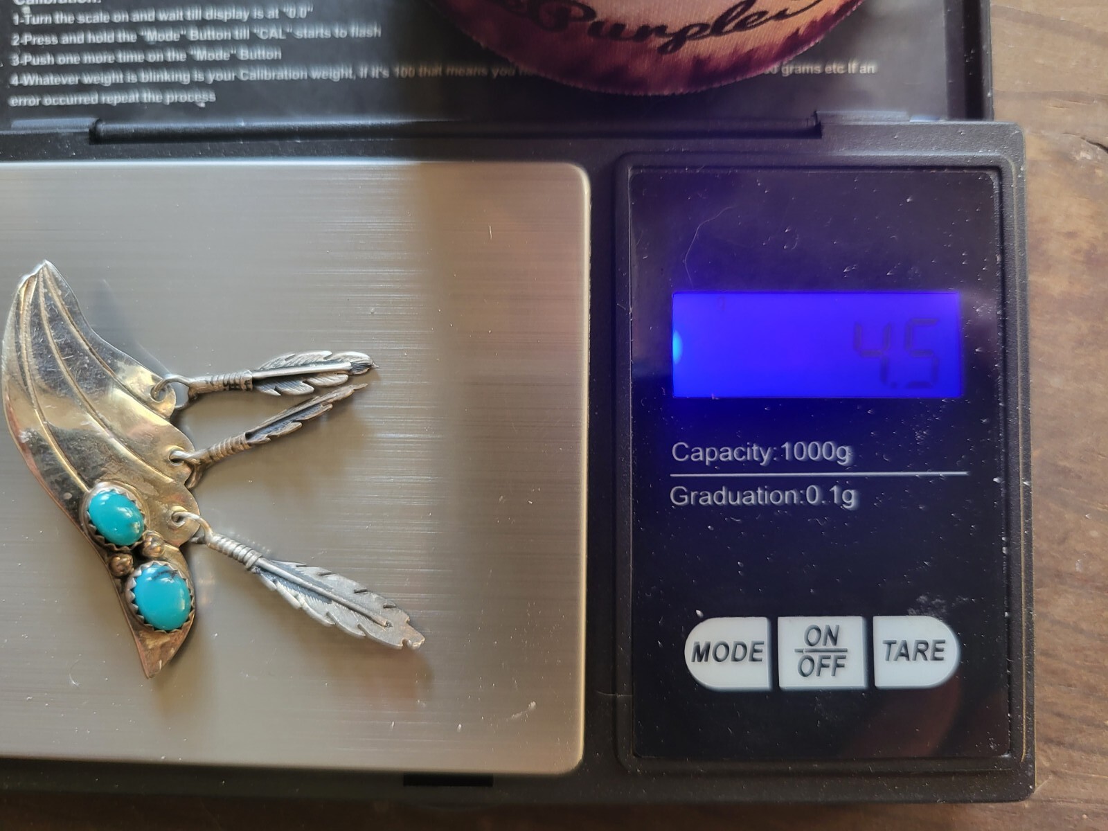 Navajo LD Lowell Draper Sterling Silver Black Turquoise Dangle Earrings Feathers
