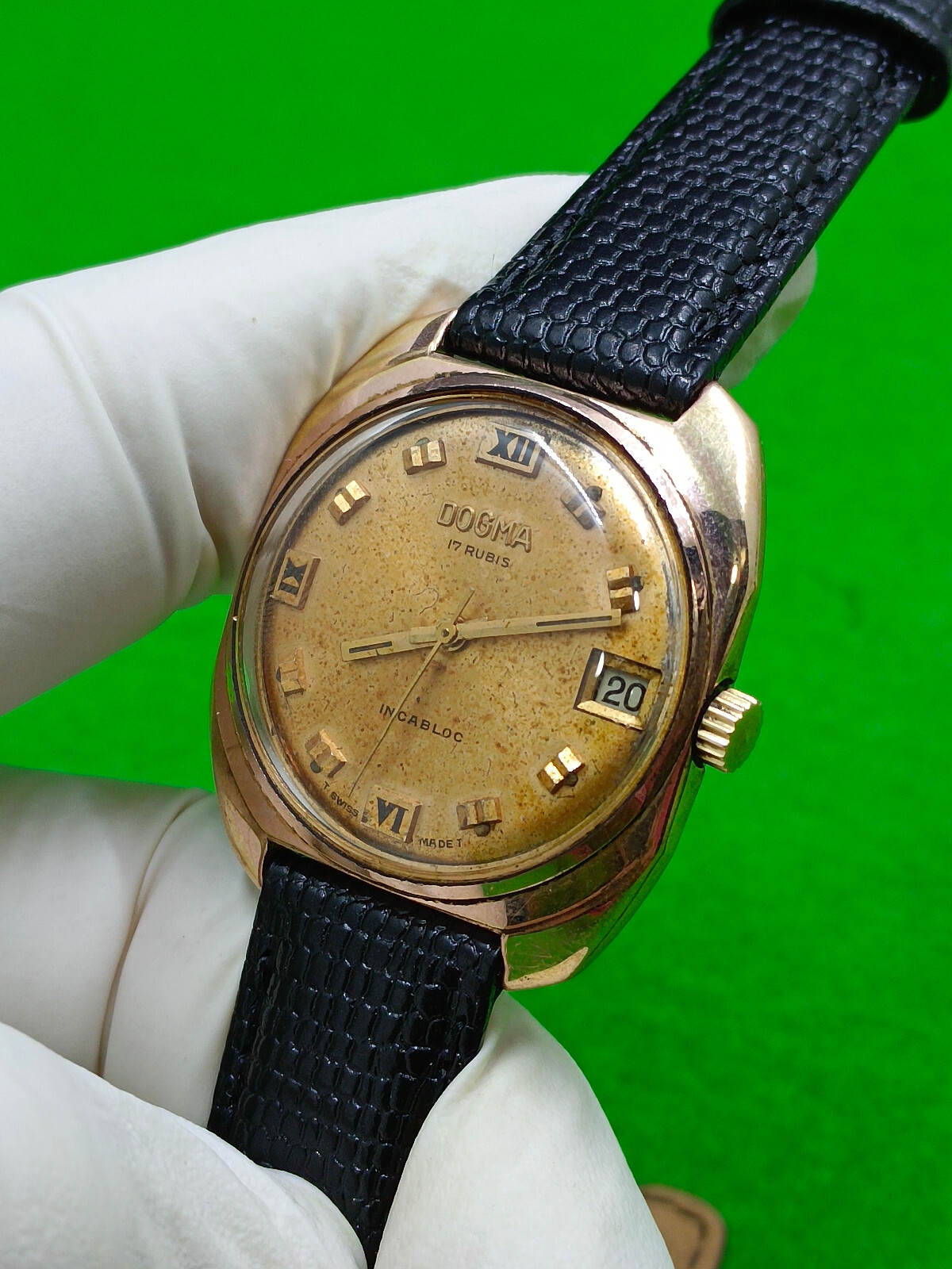 DOGMA watch INCABLOC 17 Jewels Mechanical Manual Date Indicator