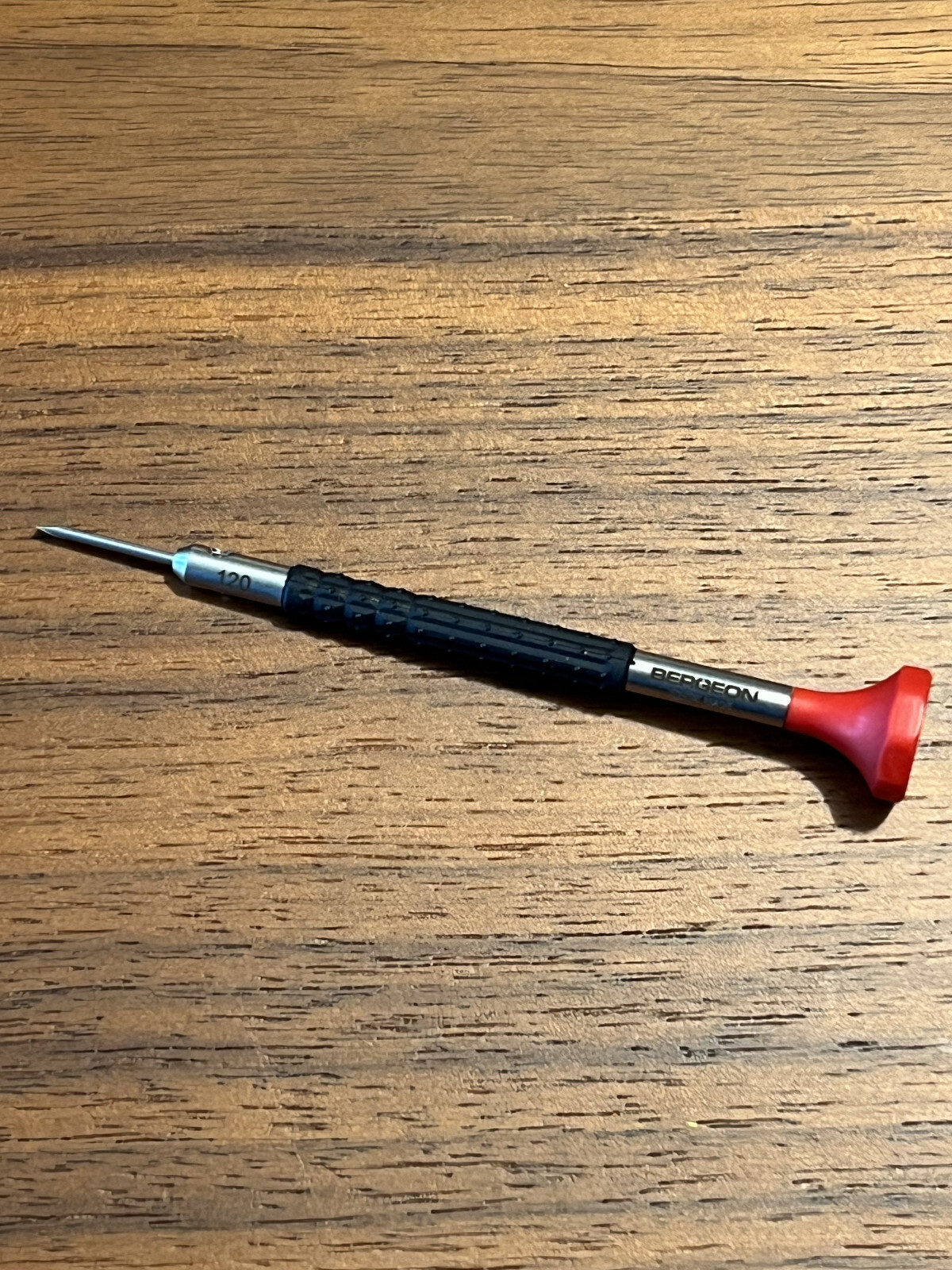 Bergeon 6899-AT-120 Ergonomic Watchmaker Screwdriver, 1.20mm, Red, Spare Blades