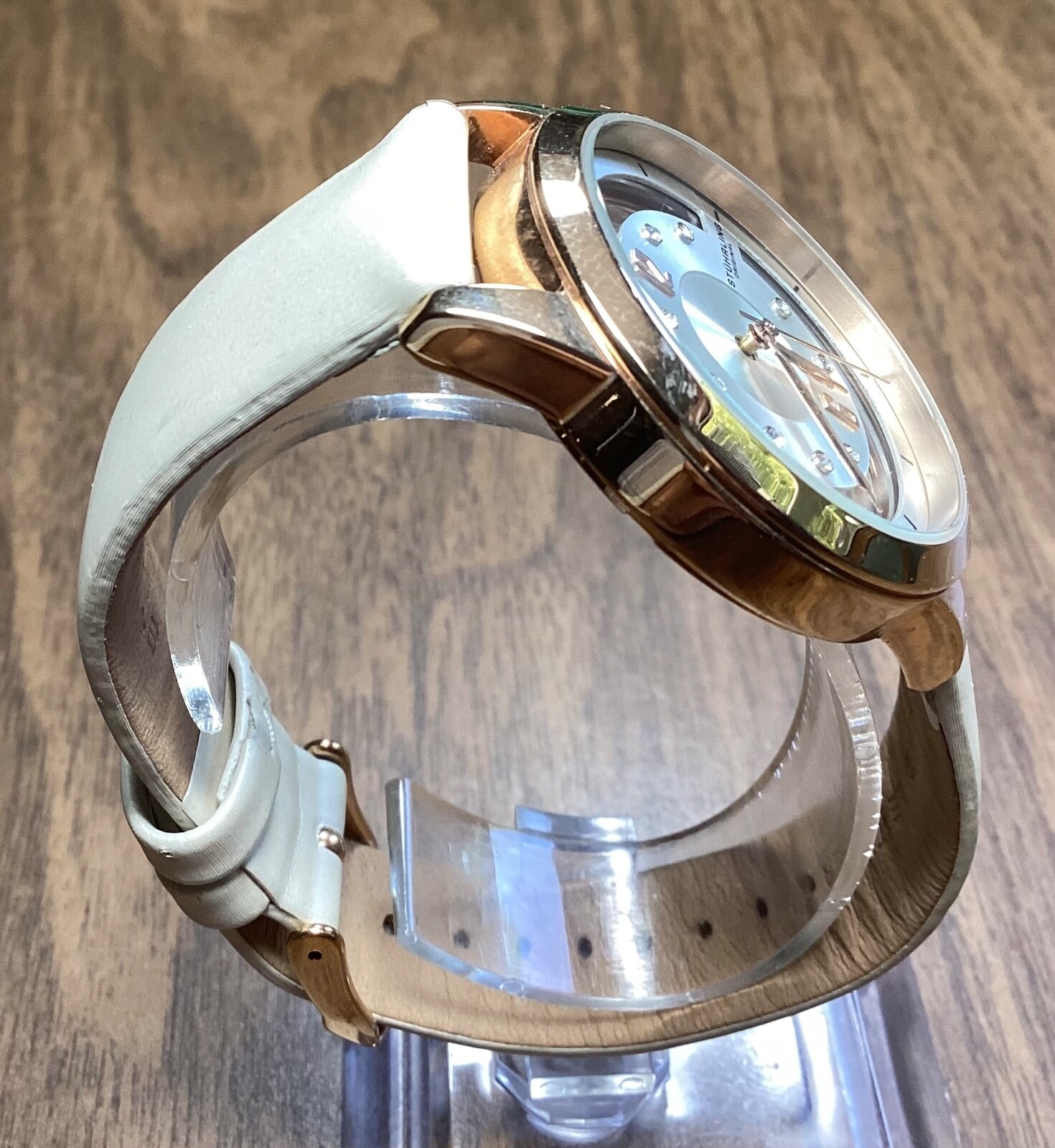 Stuhrling Women’s Watch Winchester Rose Gold Transparent Dial 946L New Battery